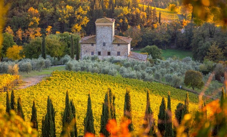 countryside in chianti in tuscany in italy