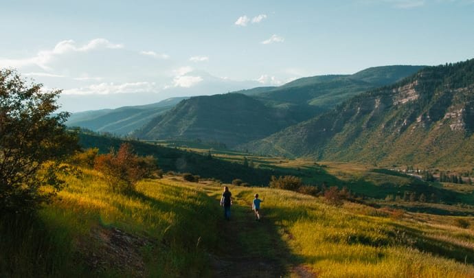 Family hiking in Colorado