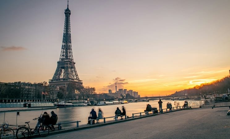 Paris at sunset over the Seine