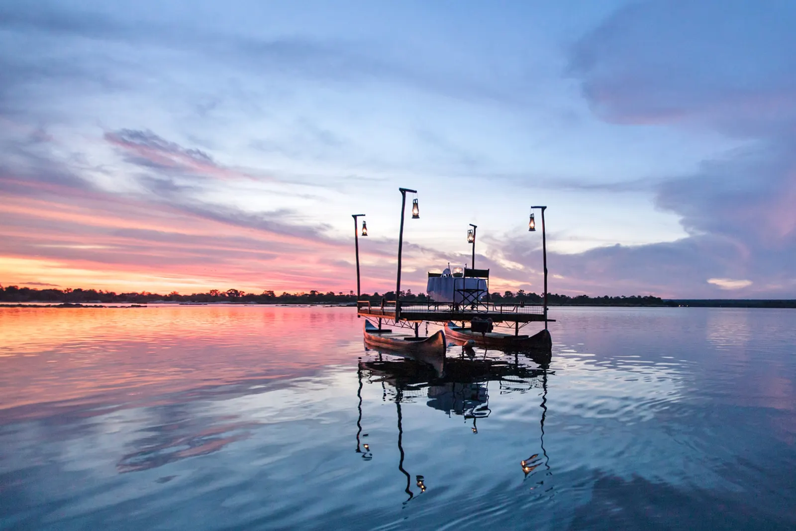 Sampan dinner on the Zambezi River
