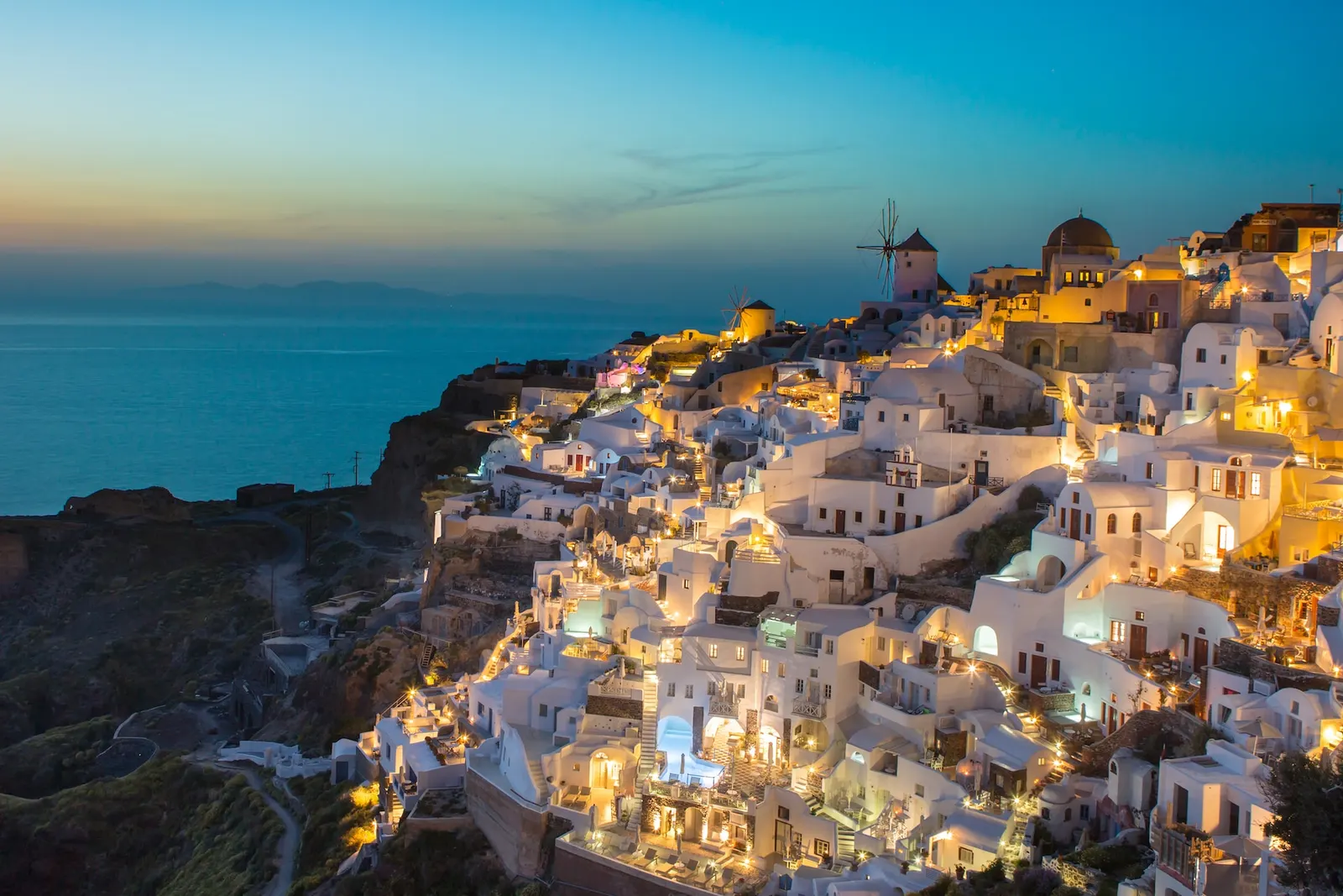 Santorini at dusk