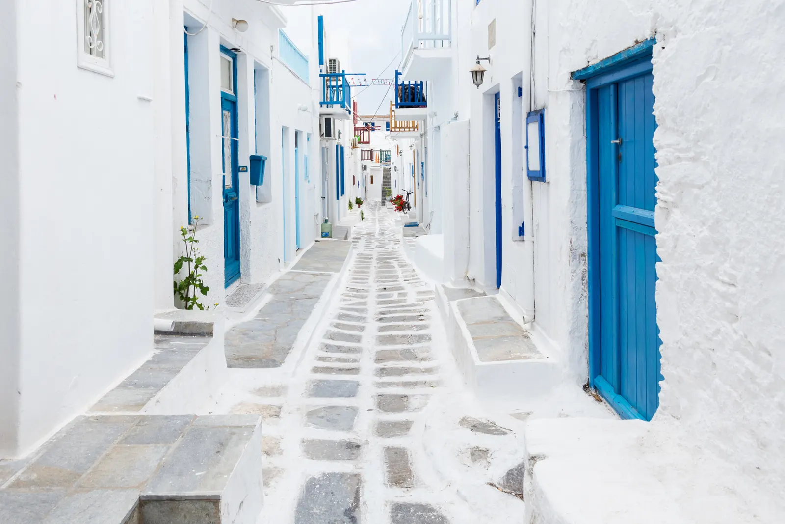 Mykonos white buildings, Greece