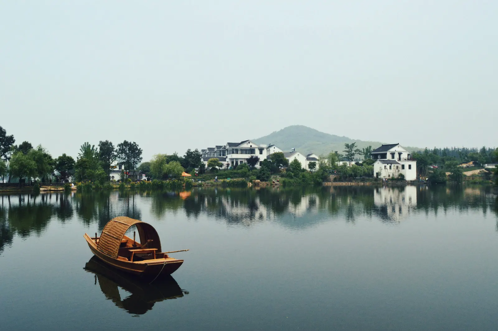 Beautiful lake town in China