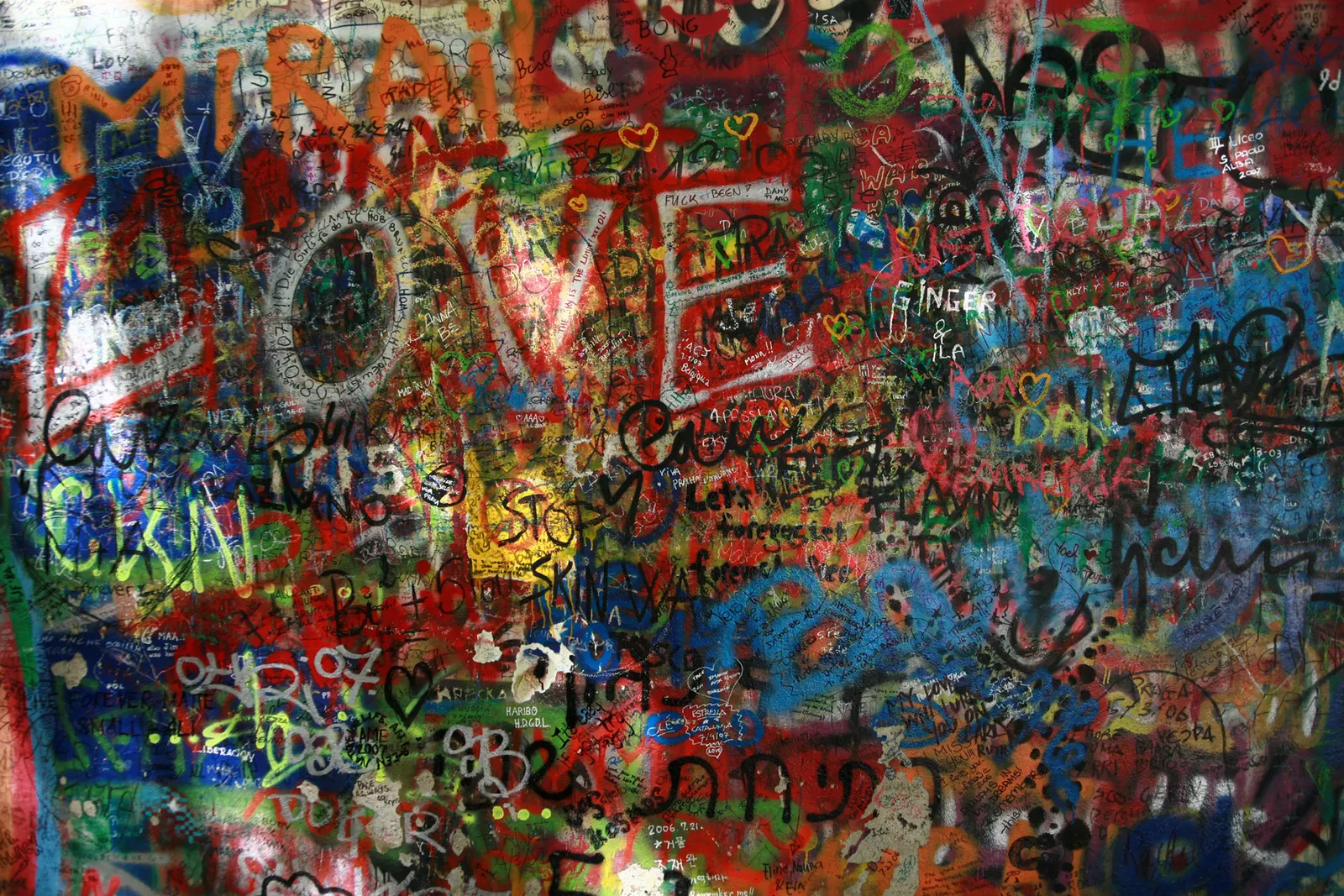Visit the John Lennon wall in Czech Republic